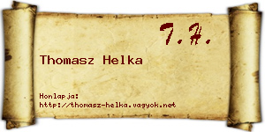 Thomasz Helka névjegykártya